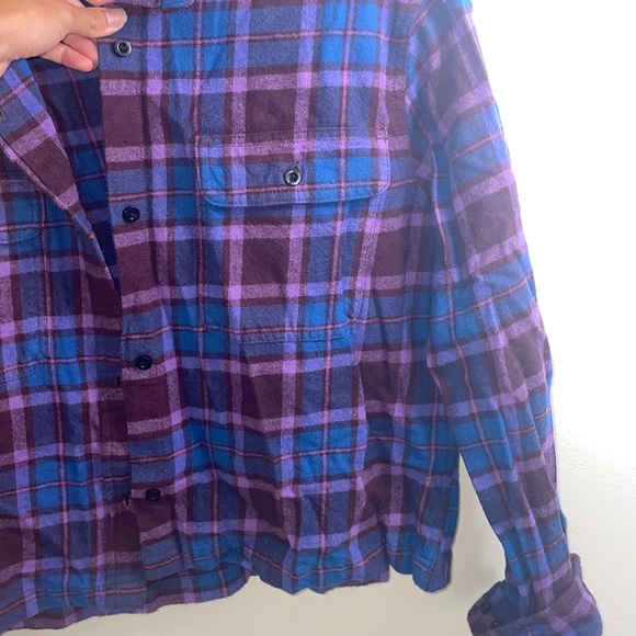 SOLD Obey Cropped Flannel | Small | Pac Sun, Nordstrom | Purple, Blue - Picture 5 of 5